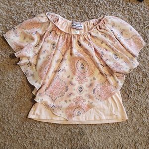 Peach colored Tank with bandana style overlay